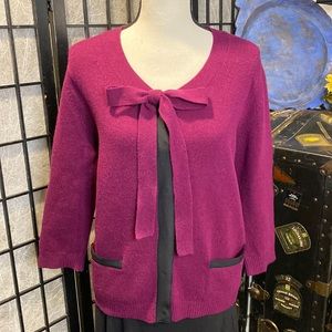 - Donna Karan Cashmere Wool Silk Blend Bow Sweater